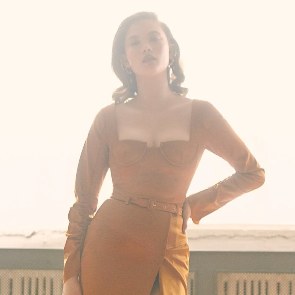 Cognac Bustier Top by Hilary MacMillan - Picture 6 of 8